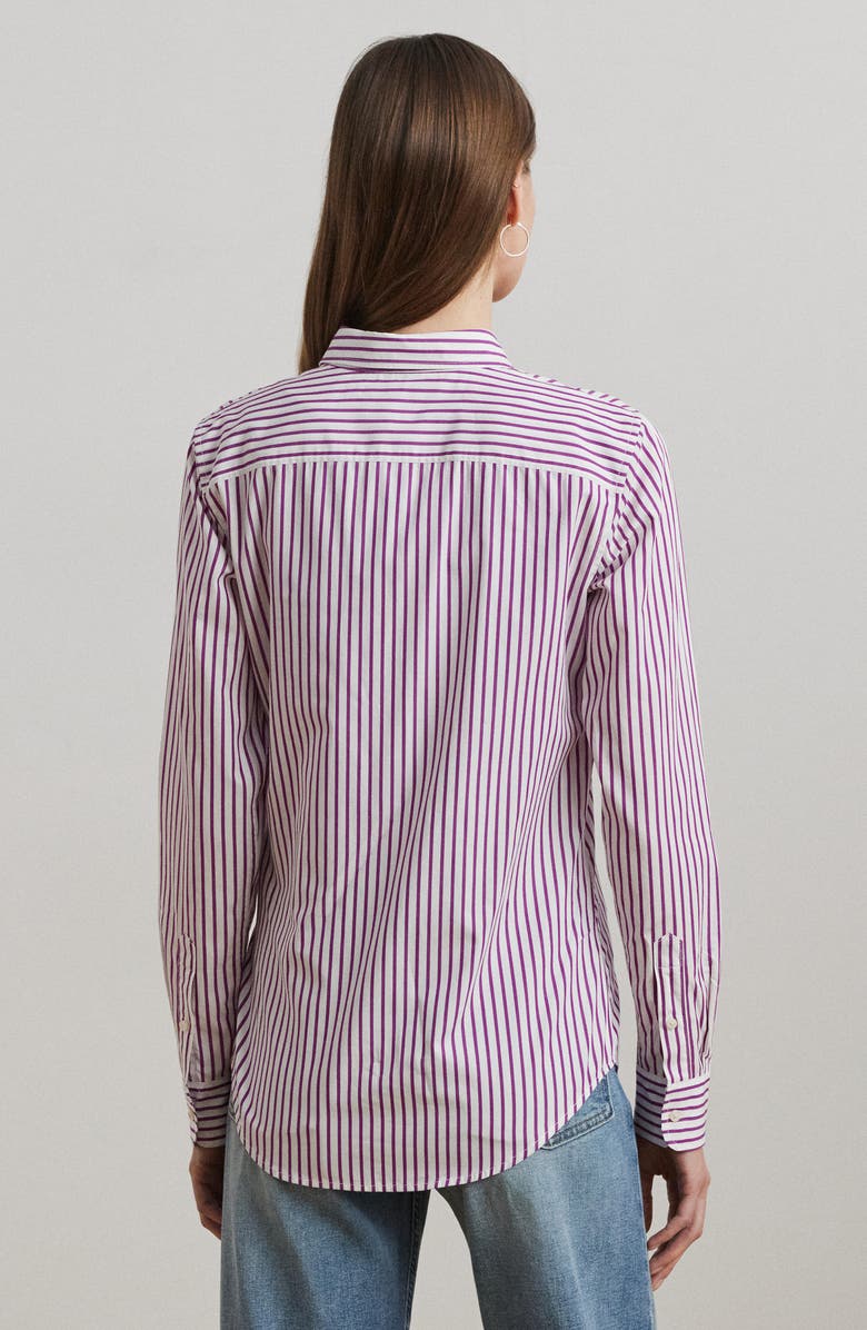 Lauren Ralph Lauren Stripe Classic Fit Cotton Button-Up Shirt, Alternate, color,