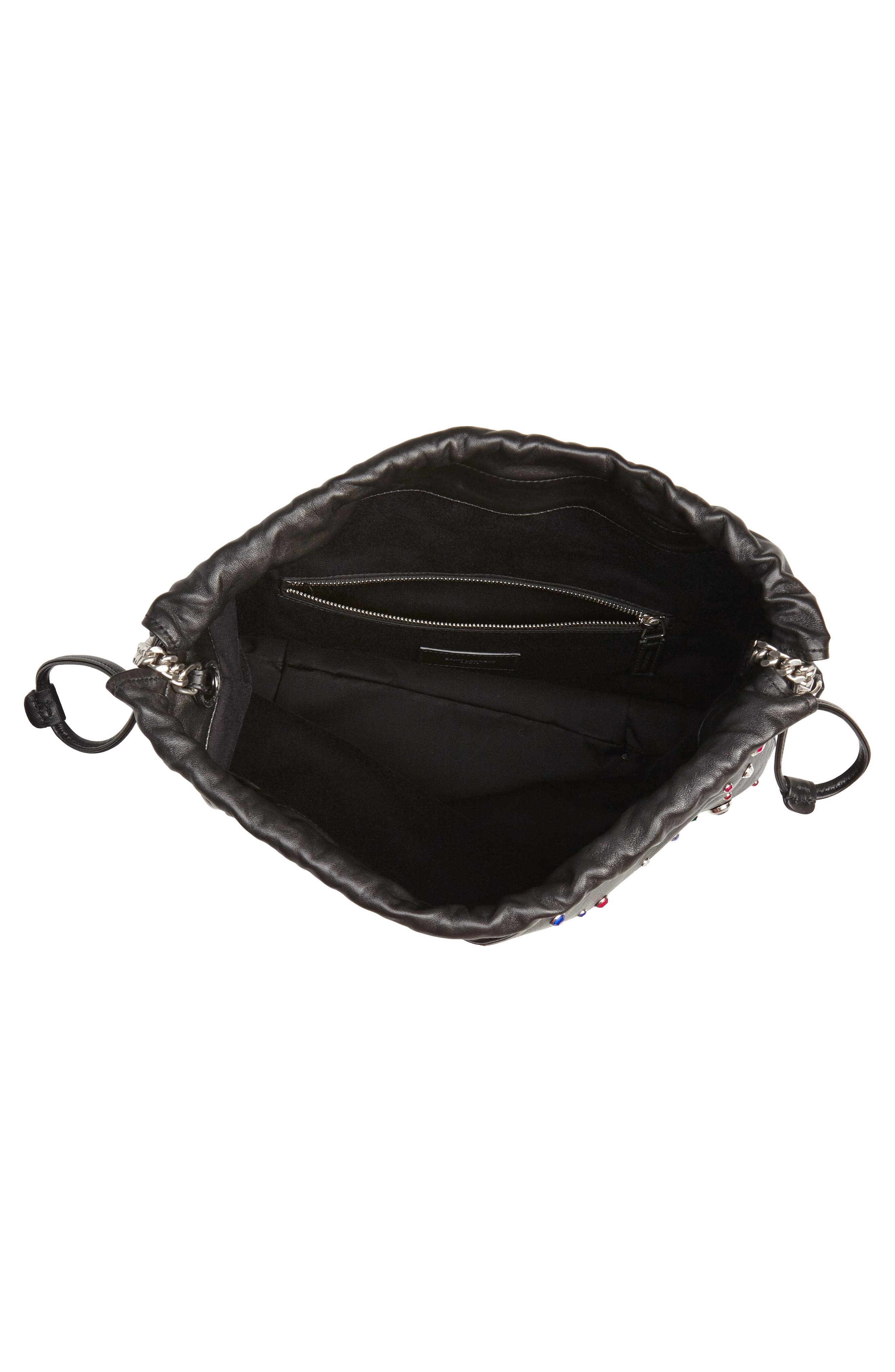 Saint Laurent Teddy Studded Leather Bucket Bag, Alternate, color, 