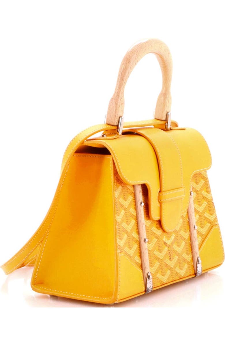 Pre-Owned Goyard Structured Saigon Top Handle Bag Coated Canvas with Leather Mini, Alternate, color, Yellow