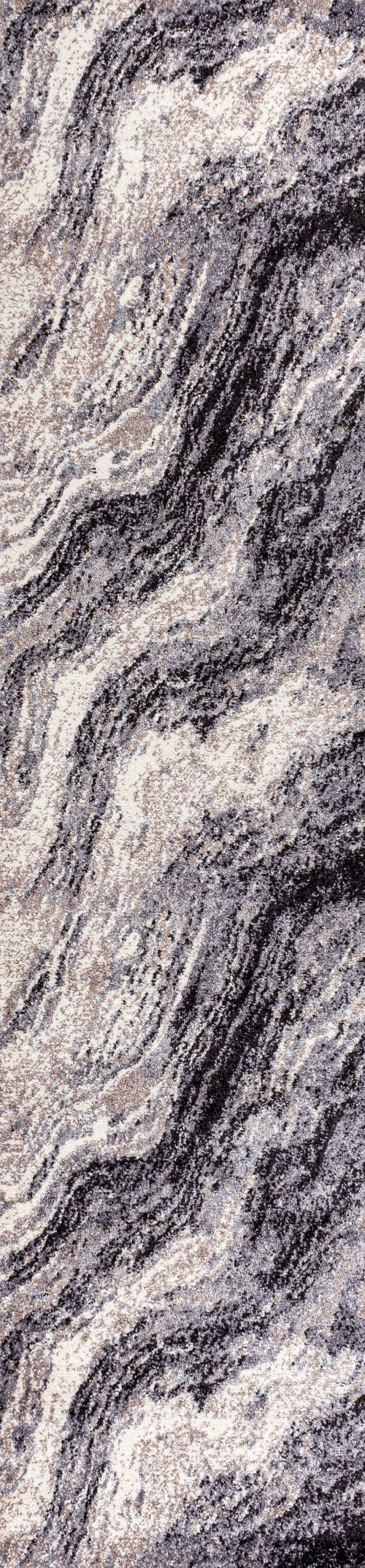 Jonathan Y Kassia Contemporary Glam Abstract Marble Area Rug In Charcoal/cream