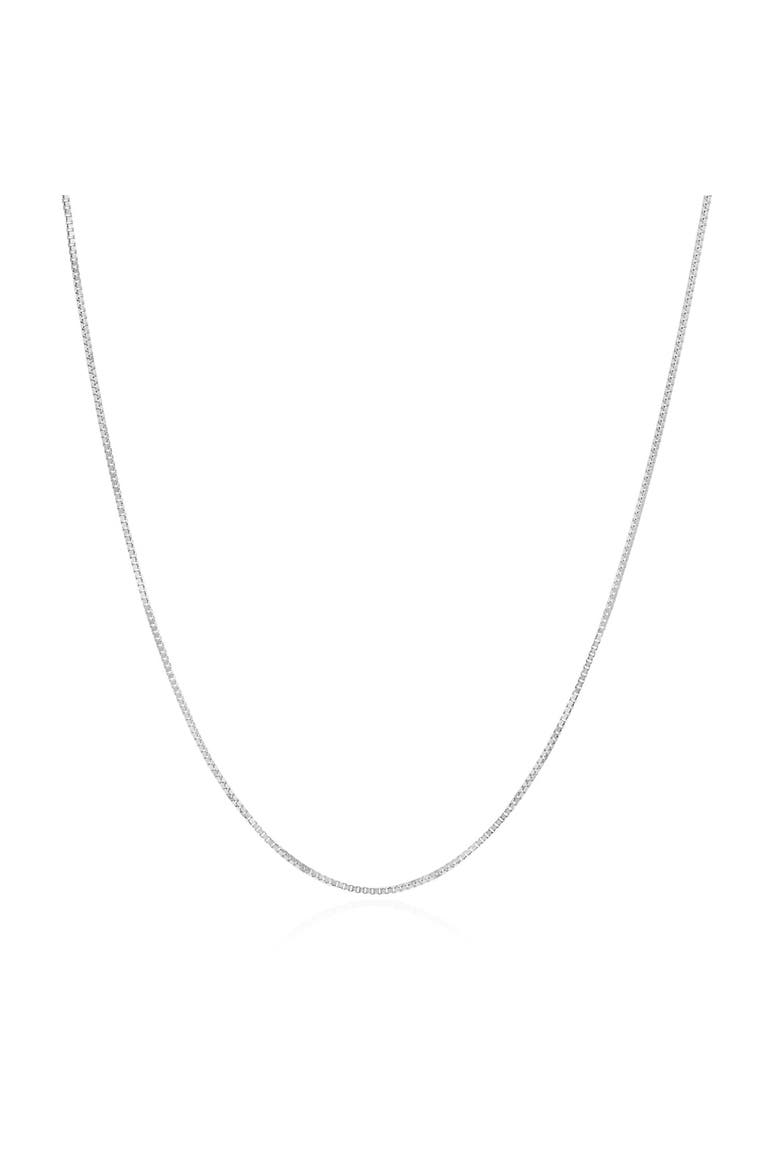 Box Chain Necklace, Main, color, White Gold