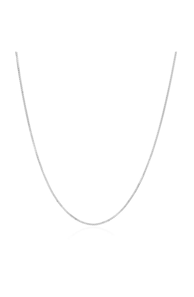 The Lovery Fine Jewelry Box Chain Necklace, Main, color, White Gold