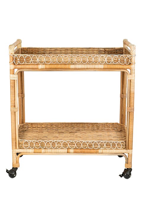 Provence Rattan Bar Cart