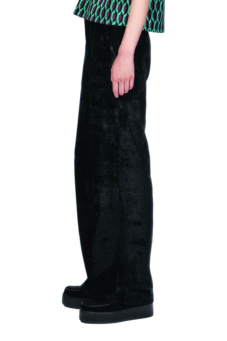 Velour Pants, Alternate, color, Black