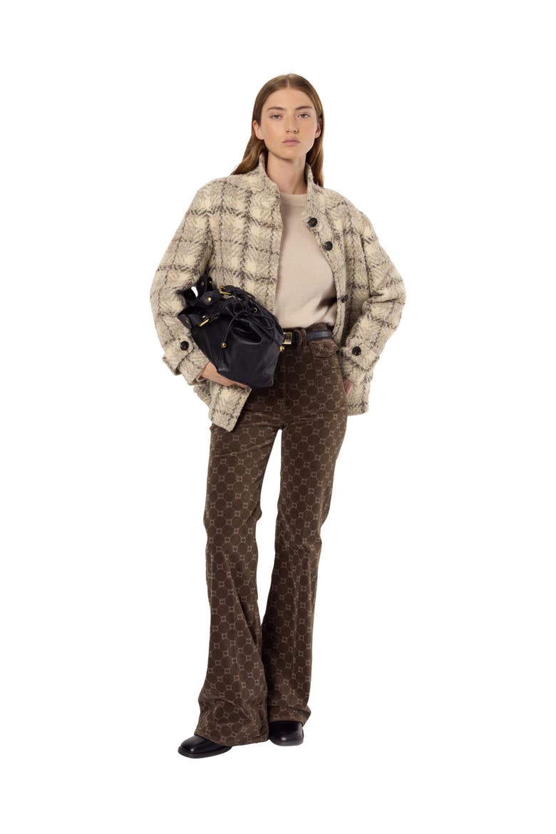 Manuela Oversize Checked Coat, Alternate, color, Natural