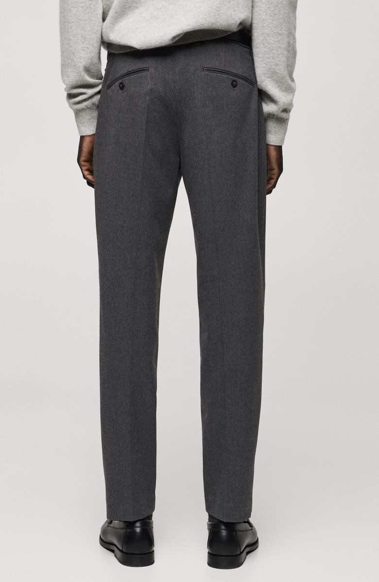 MANGO Slim Fit Flat Front Brushed Twill Pants, Alternate, color, 