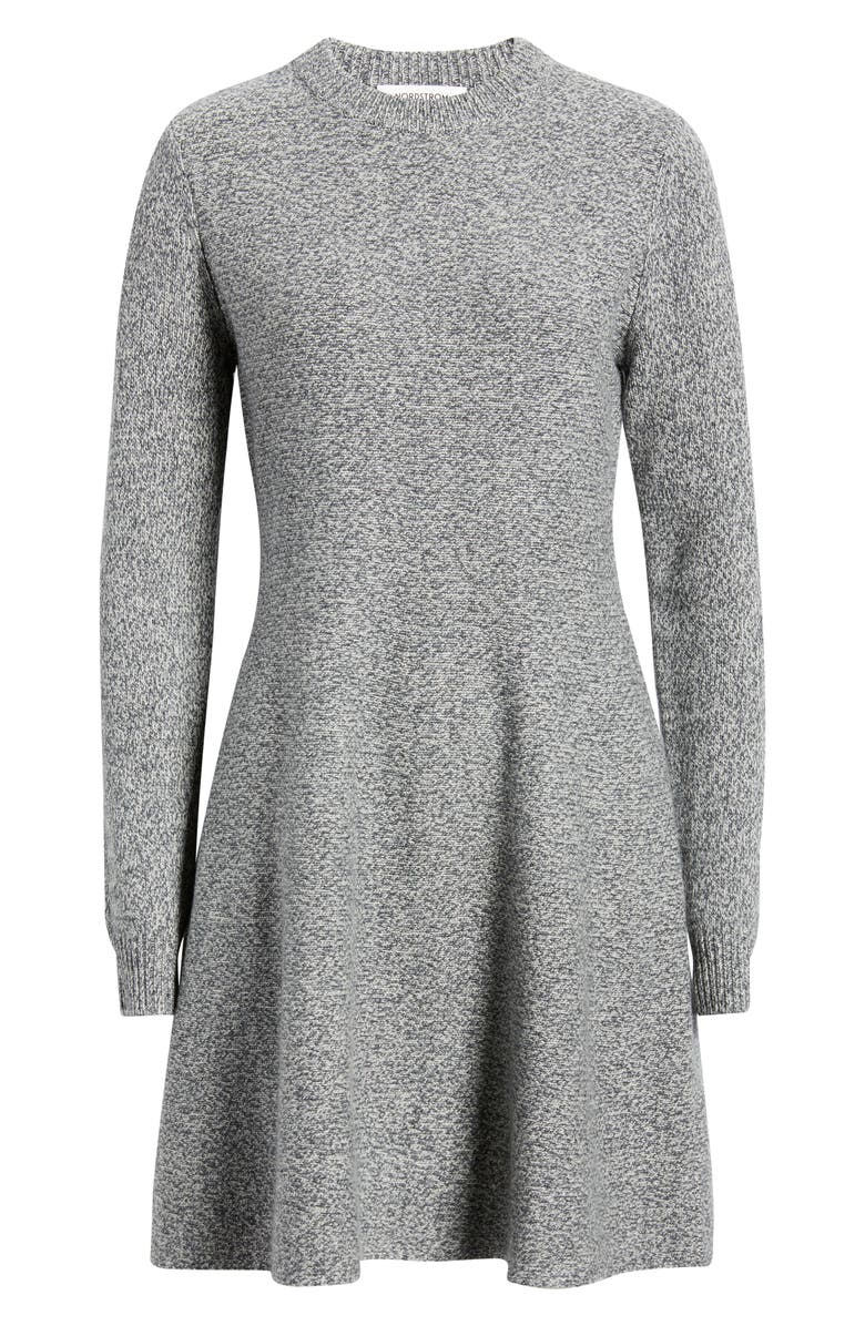 Nordstrom Marled Long Sleeve Wool & Cashmere Fit & Flare Minidress, Alternate, color, Grey Marl