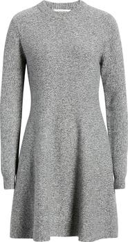 Nordstrom Marled Long Sleeve Wool & Cashmere Fit & Flare Minidress