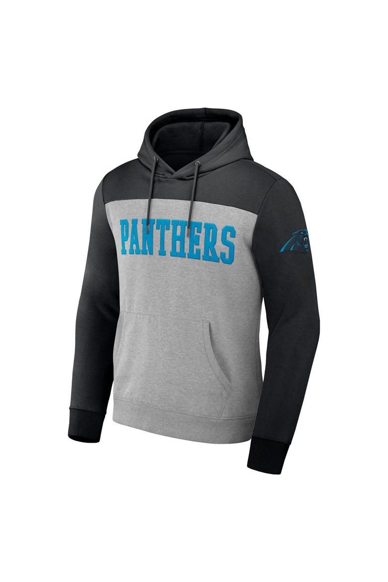 Men's NFL x Darius Rucker Collection by Fanatics Heather Gray Carolina Panthers Color Blocked Pullover Hoodie, Alternate, color, Heather Gray