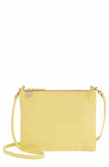 Clare V. Double Sac Bretelle Leather Crossbody Bag