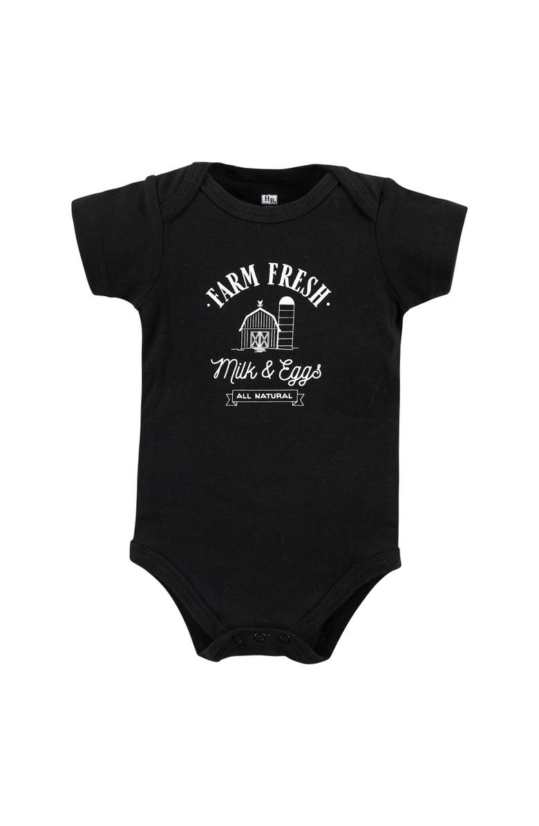 Hudson Baby All-Season Cotton One-Piece Garment Set of 3, Alternate, color, Farm Friends