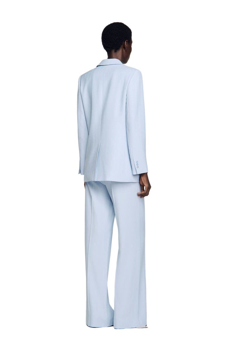 SANDRO Sequin-stripe tailored jacket, Alternate, color, Sky Blue