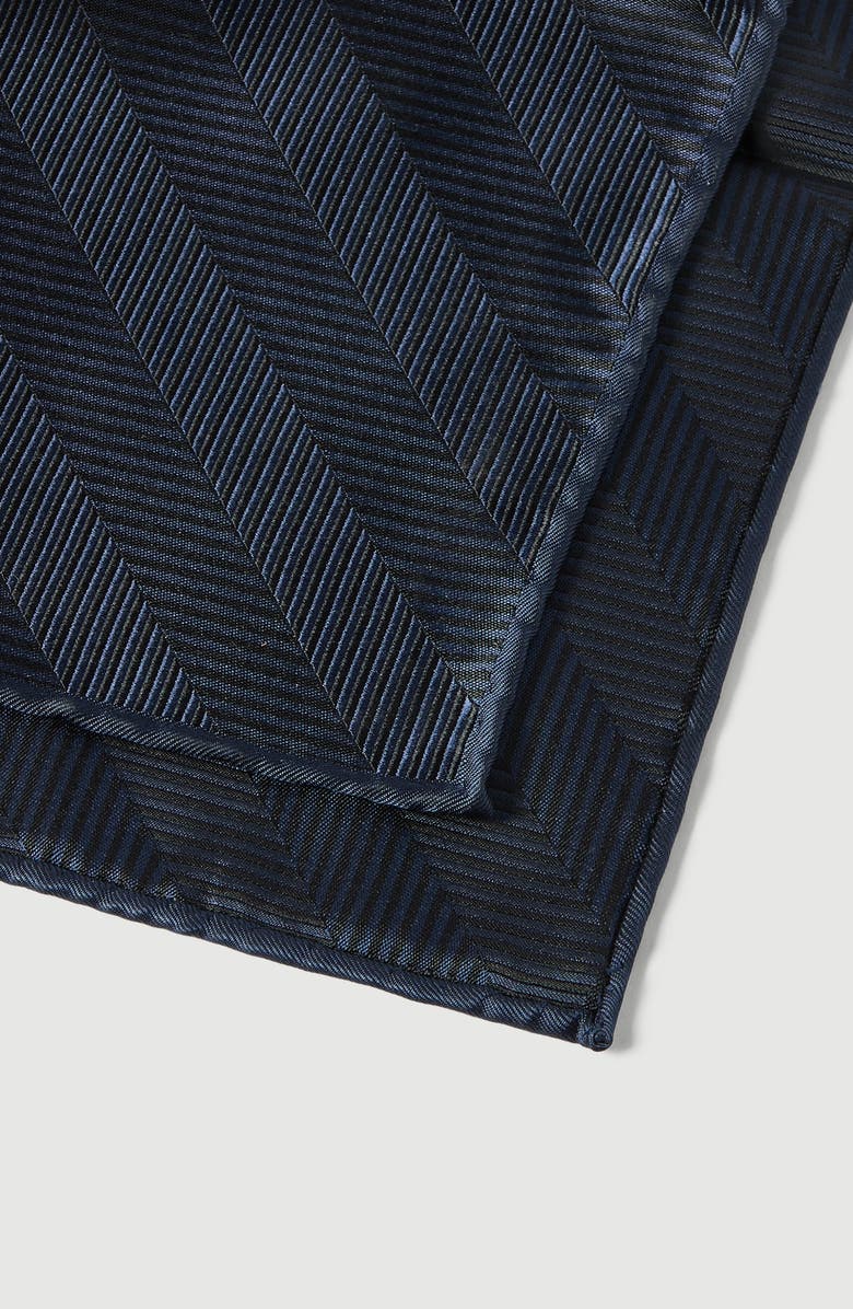 Brunello Cucinelli Silk chevron pocket square, Alternate, color, Blue