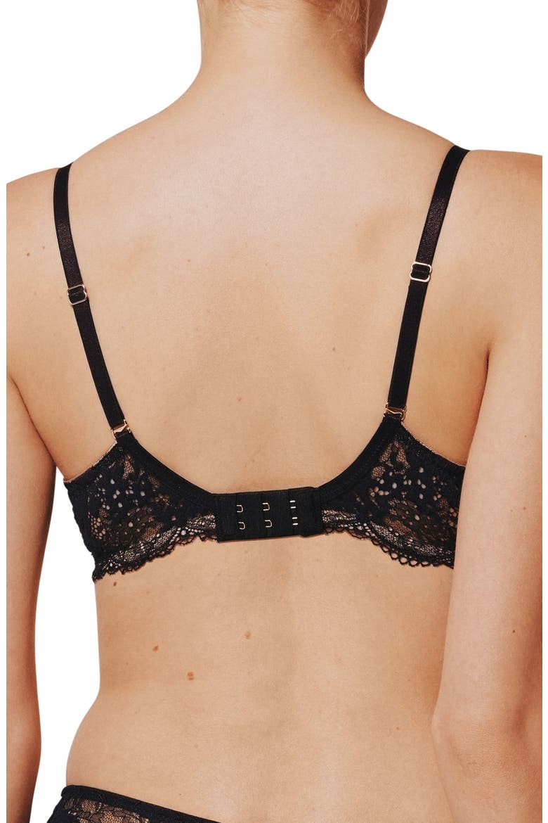 All Day Lace Push-Up Underwire Bra, Alternate, color, BLACK