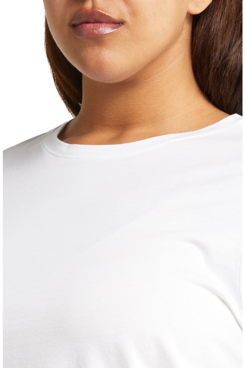 Round Neck Organic Cotton Long Sleeve Top, Alternate, color, WHITE