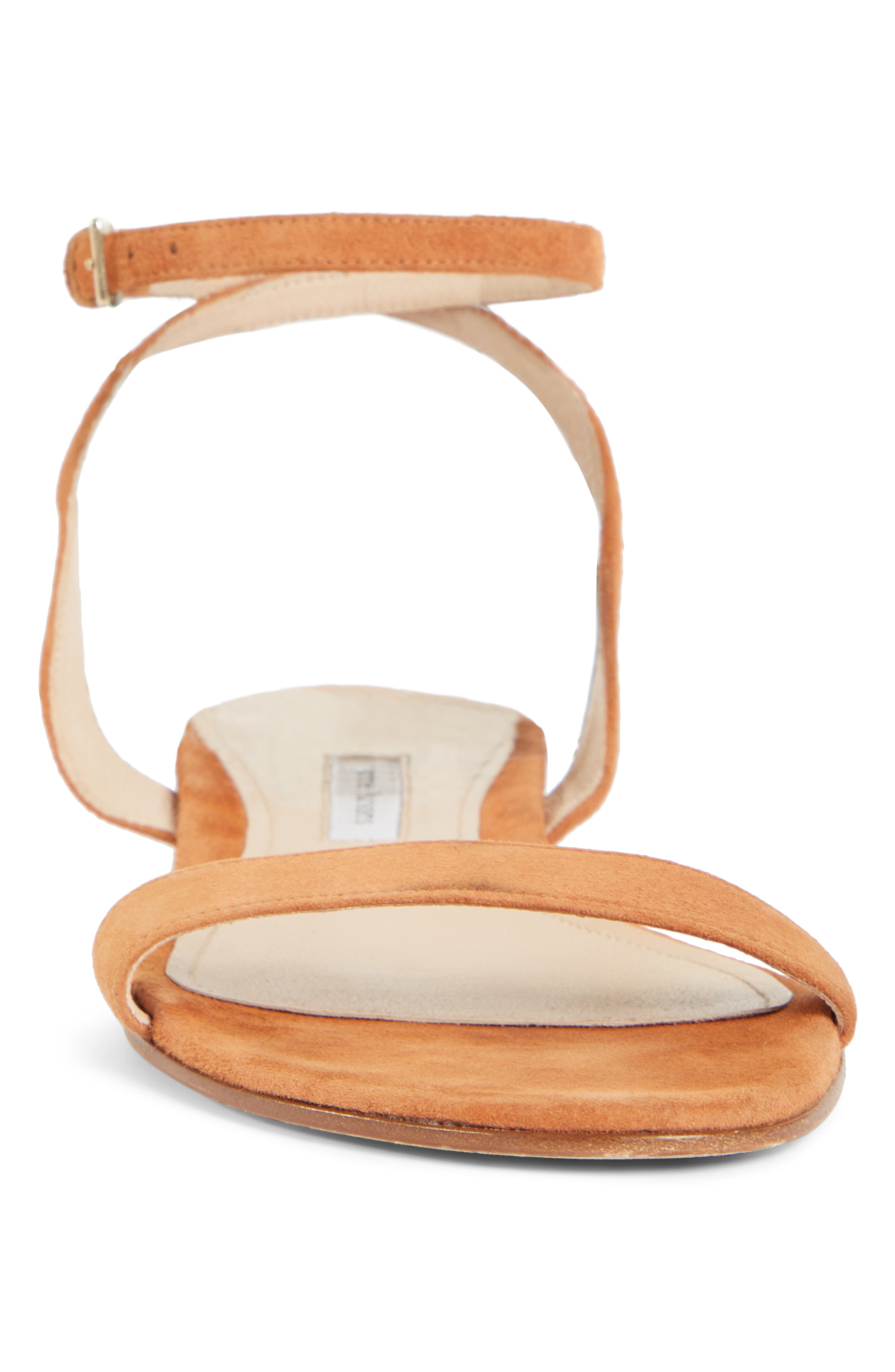One Ankle Strap Flat Sandal, Alternate, color, FAWN