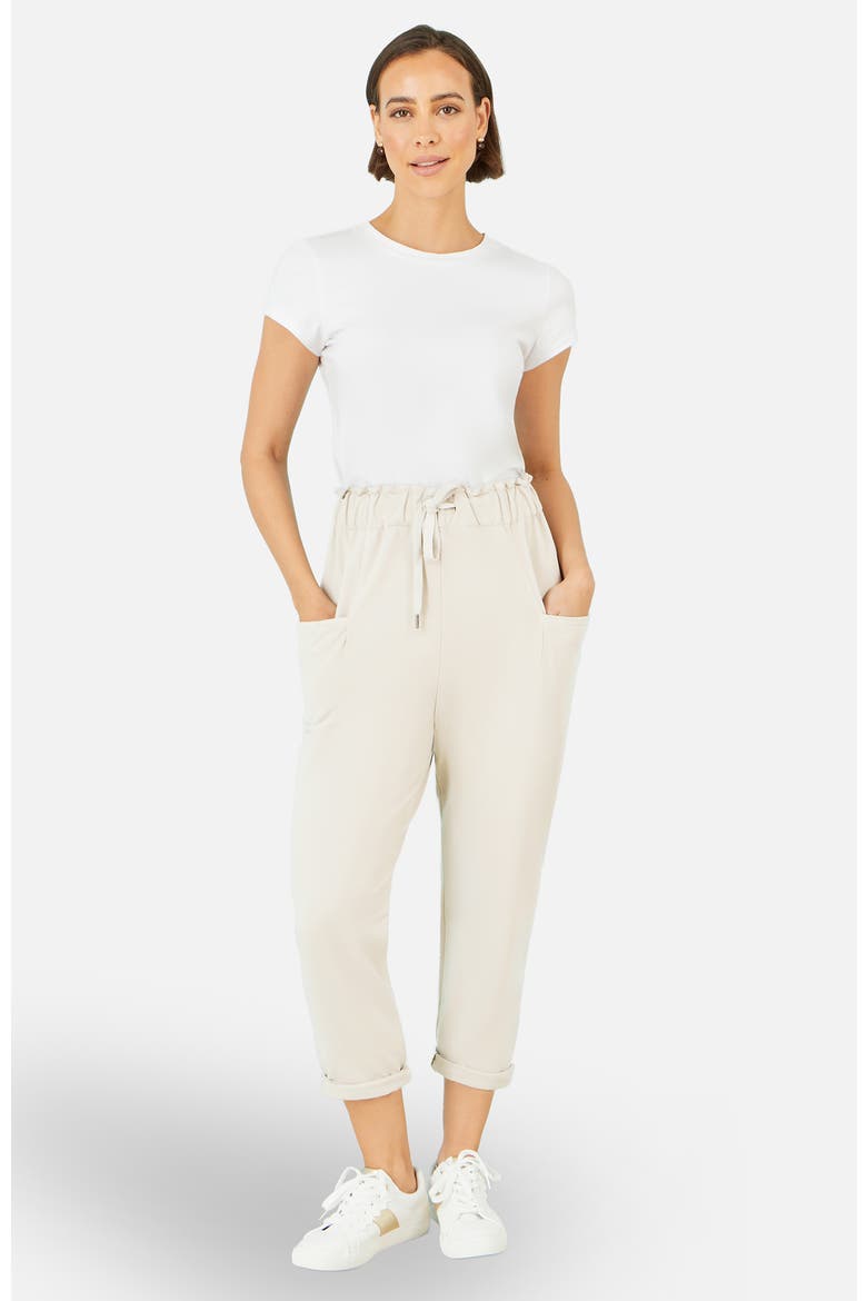 Cotton Relaxed Stretch Trousers, Alternate, color, Chalk