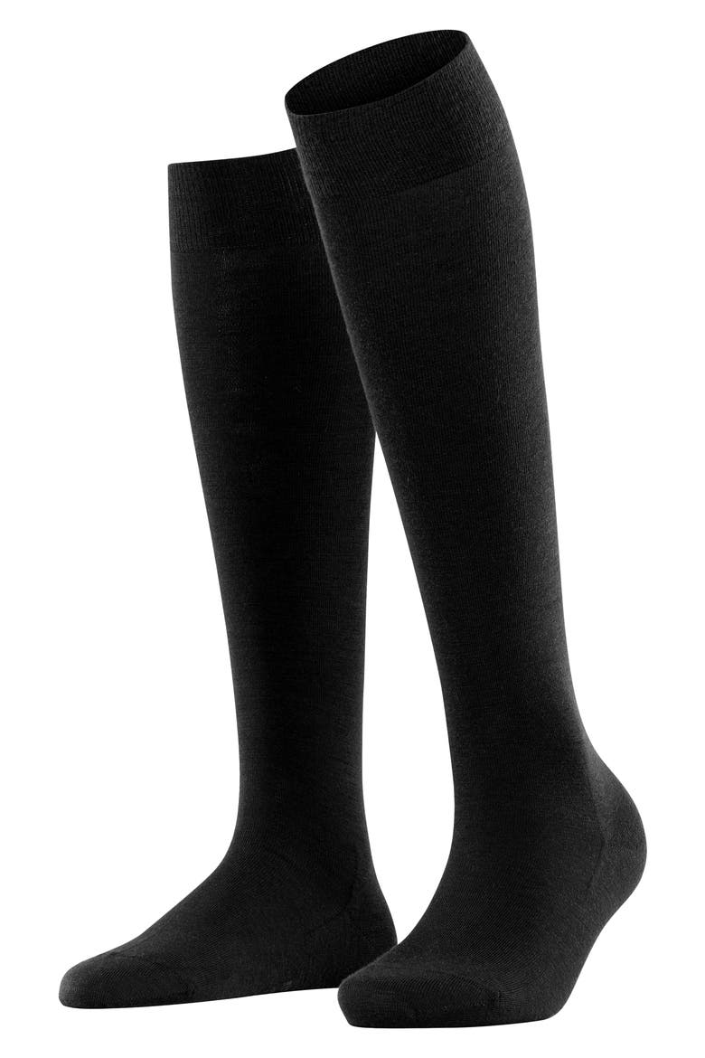 Soft Merino Knee High Socks, Main, color, BLACK