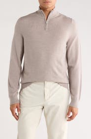 Nordstrom Washable Merino Wool Quarter Zip Sweater