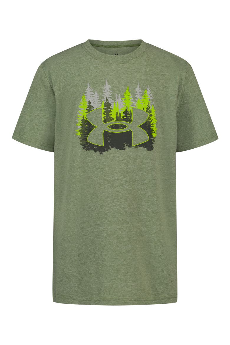 Kids' UA Pineviw Graphic T-Shirt, Main, color, WARM OLIVE