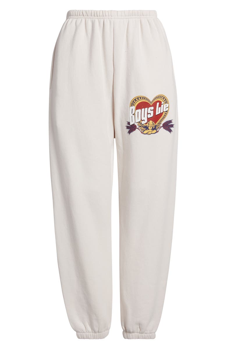 BOYS LIE Breakfast Beers Kimmy Graphic Sweatpants, Alternate, color, Cream