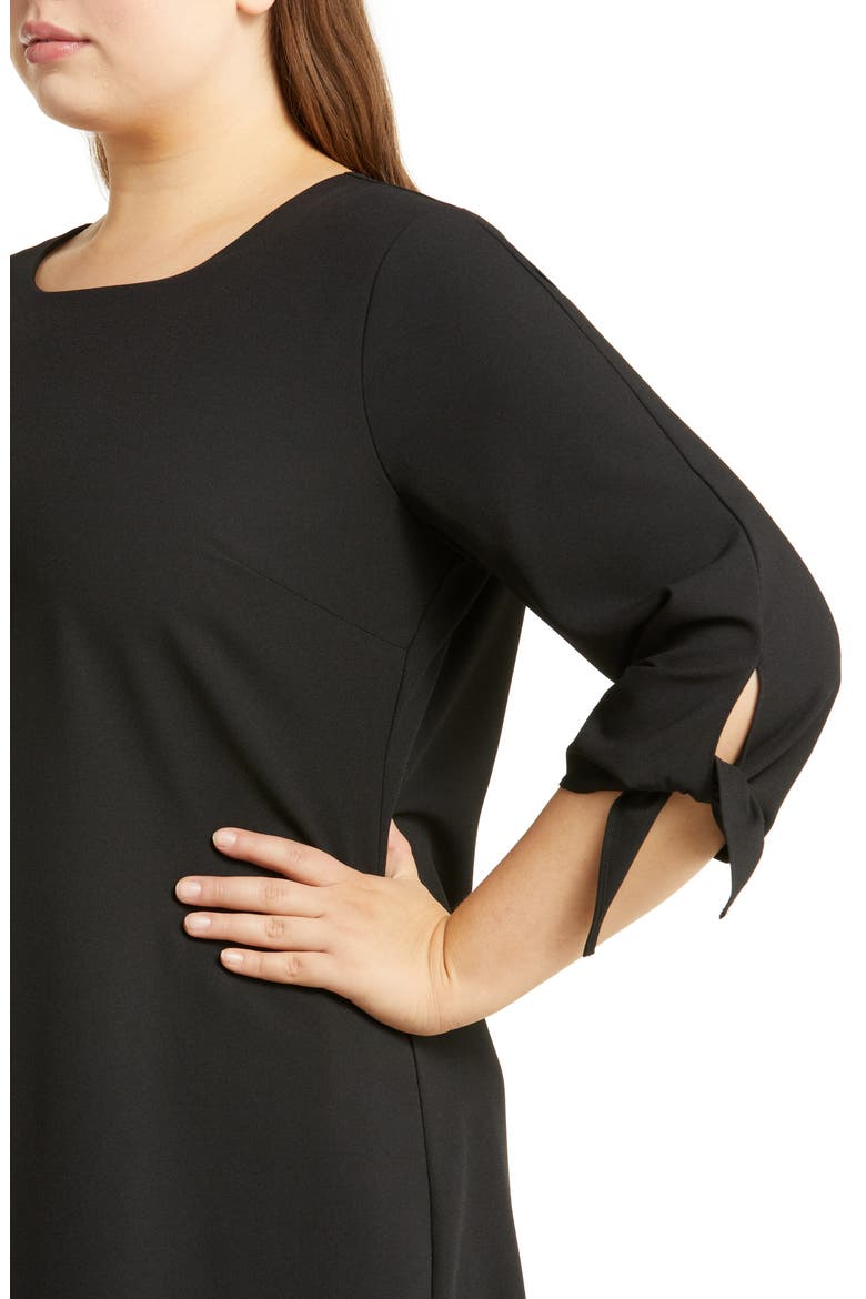 Tie Sleeve Shift Dress, Alternate, color, RICH BLACK
