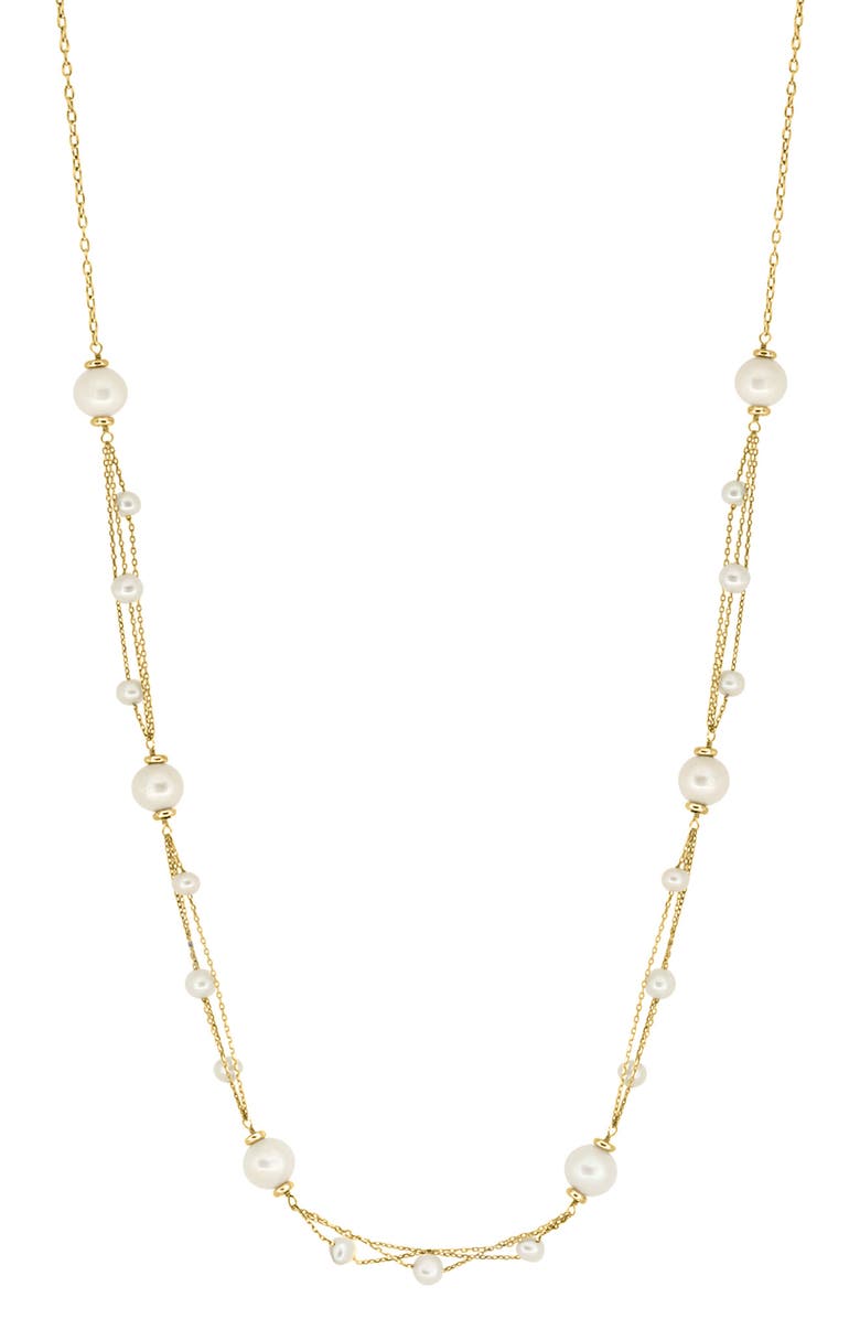 EFFY Freshwater Pearl Station Necklace, Main, color, White
