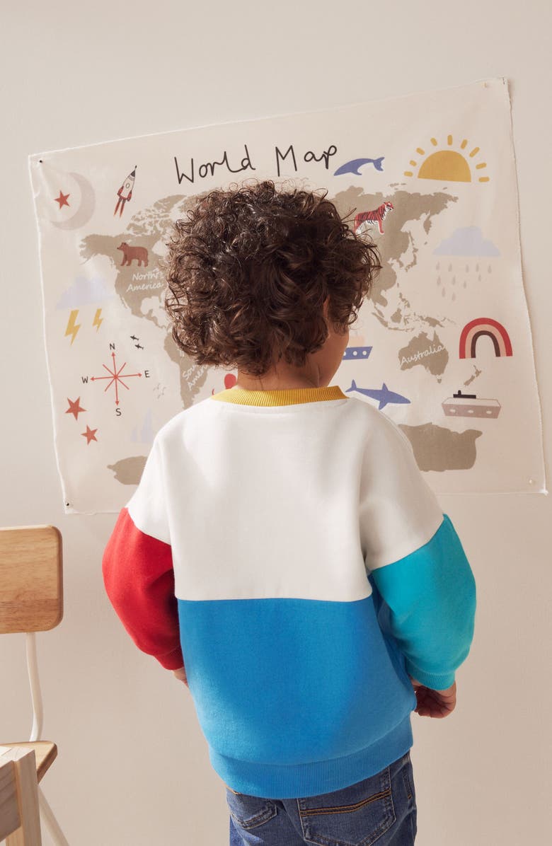 NEXT Kids
 Bear Appliqué Colorblock Cotton Graphic Sweatshirt, Alternate, color, 