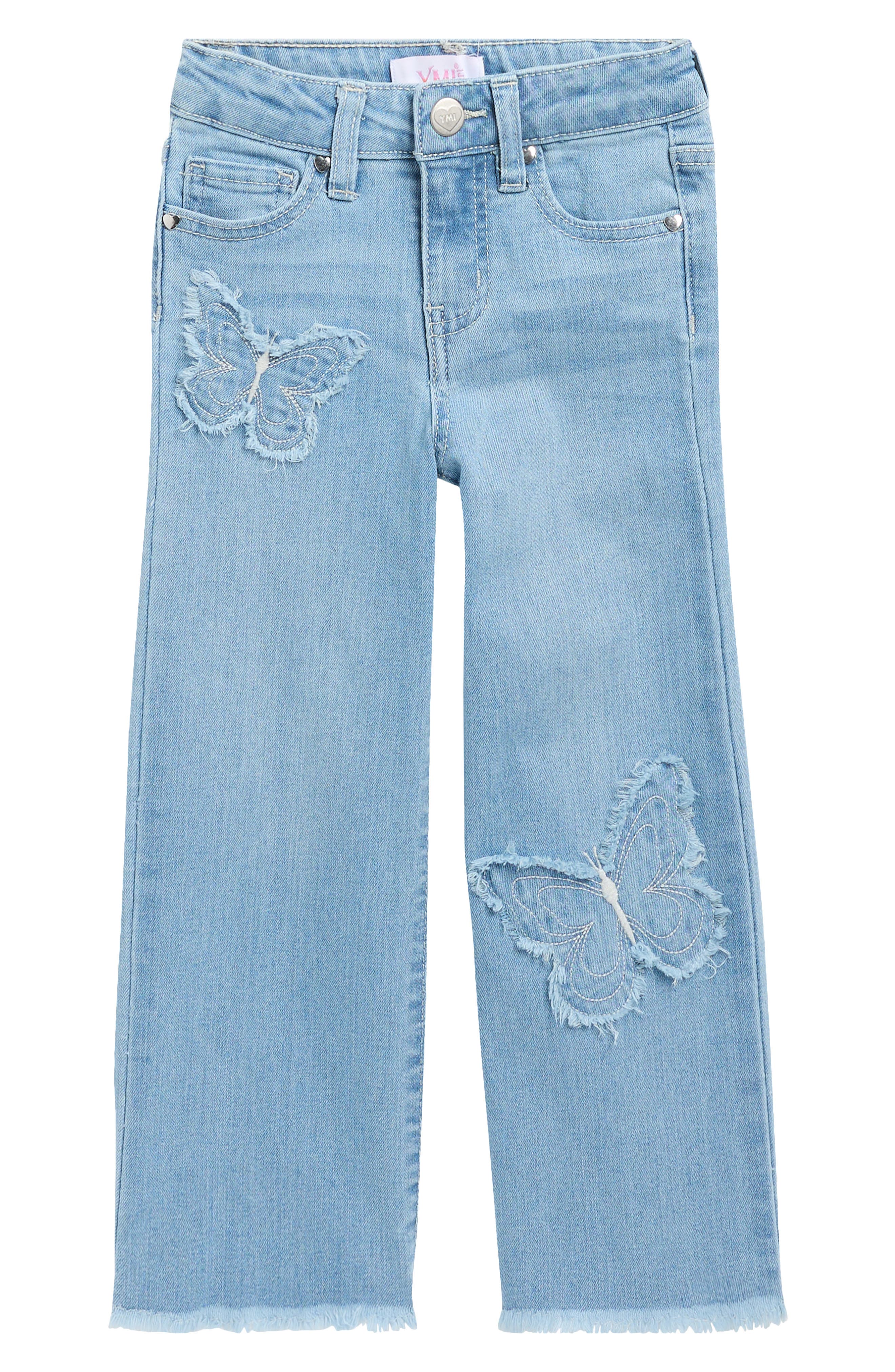 Kids' Butterfly Discharge Wide Leg Jeans