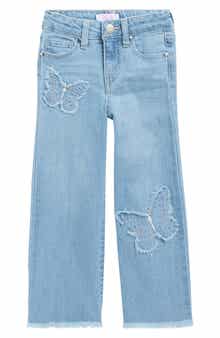 Kids' Butterfly Discharge Wide Leg Jeans