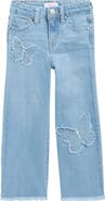 YMI Kids' Butterfly Discharge Wide Leg Jeans