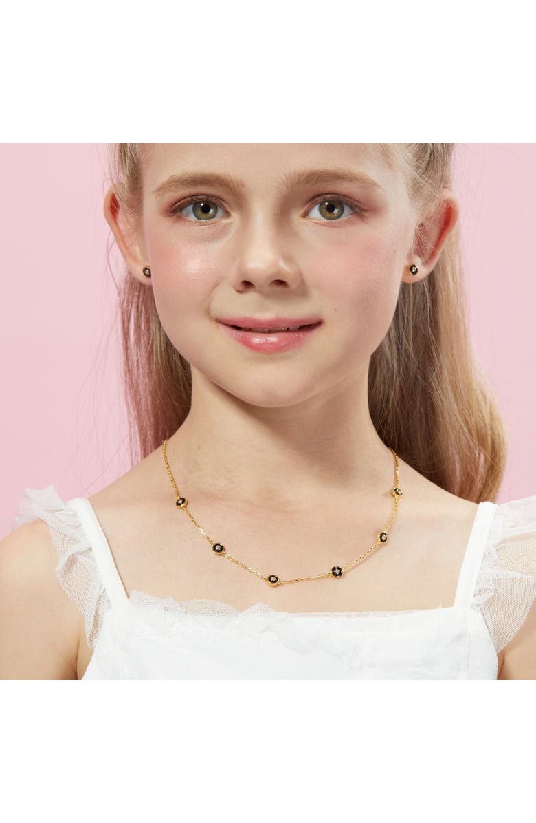 Anna Zuckerman Petit Bubble Necklace, Alternate, color, Black/Yellow Gold