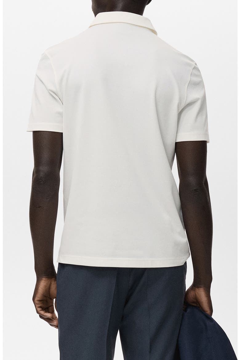 Solid Cotton Blend Piqué Polo, Alternate, color, OFF WHITE