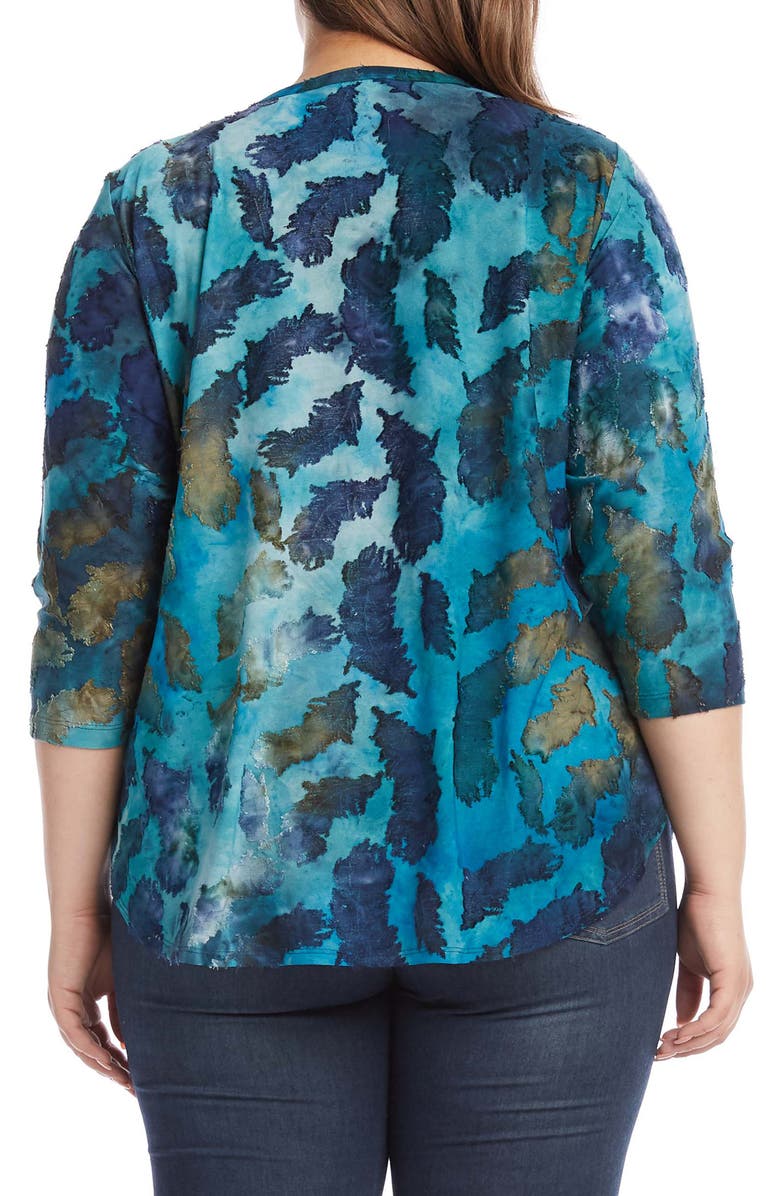 Karen Kane Tie Dye Burnout Shirttail Top, Alternate, color, 