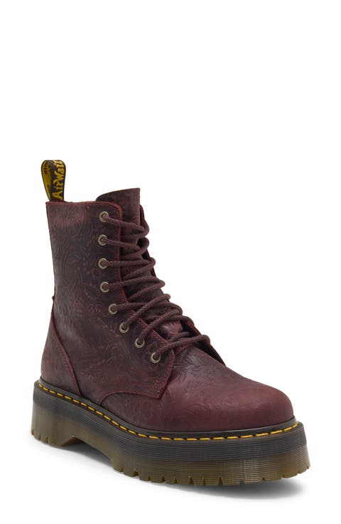 Jadon Floral Embossed Leather Platform Boot