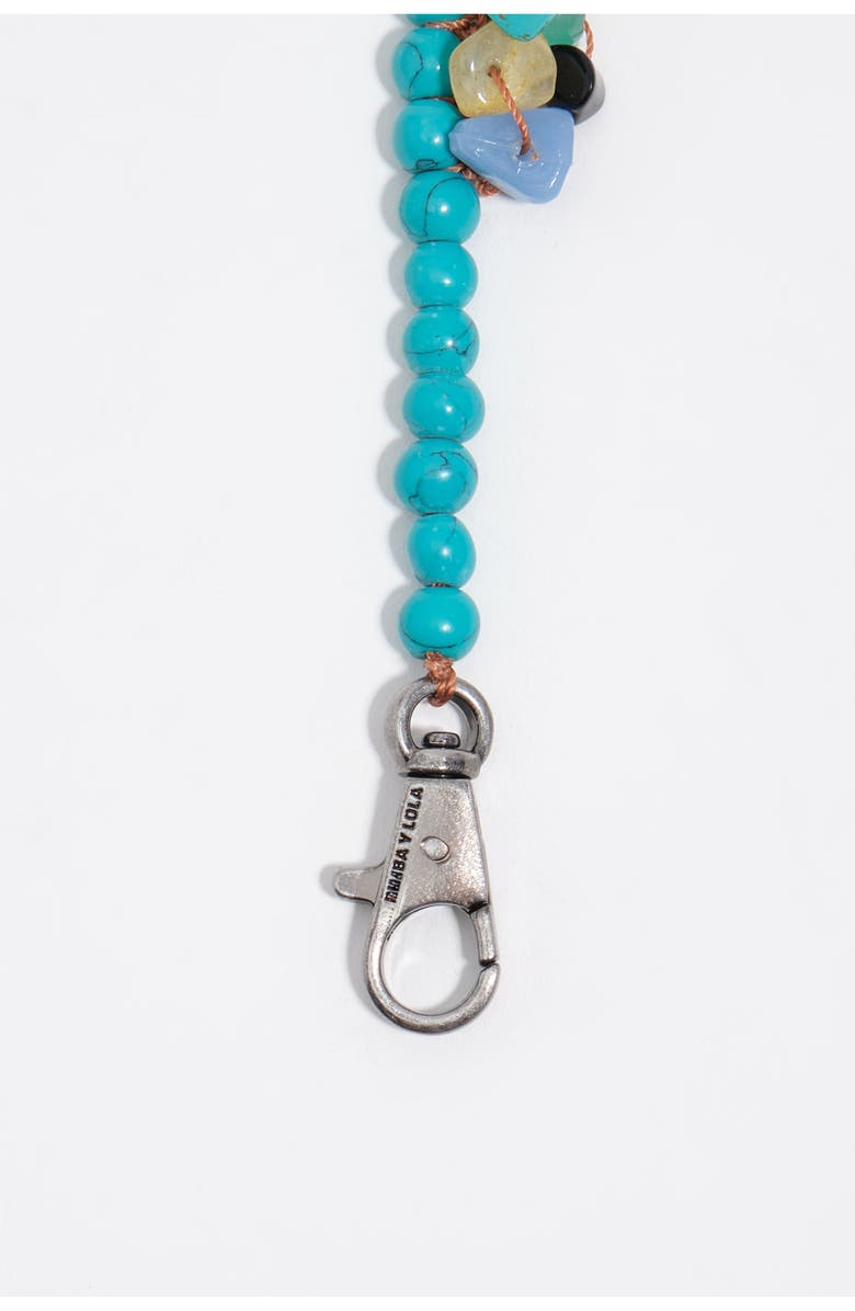 Bimba y Lola Necklace With Stone And Pearl, Alternate, color, Turquoise