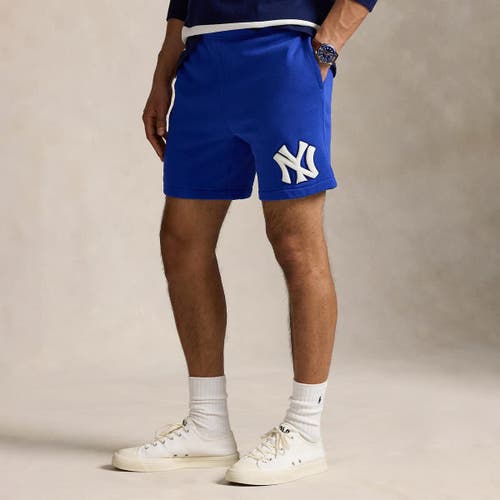 Polo Ralph Lauren Royal Yankees  Fleece Shorts In Blue
