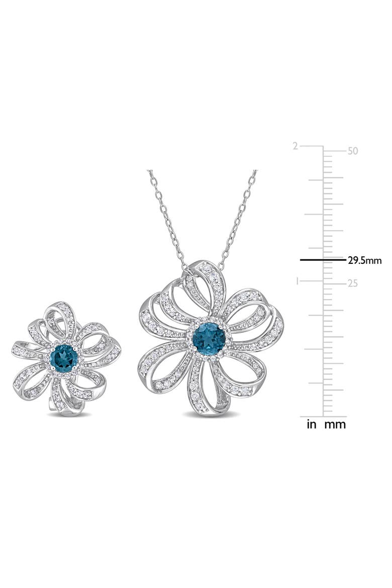 London Blue Topaz & White Topaz Statement Stud Earrings, Alternate, color, BLUE