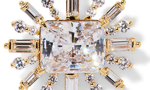 Nadri Stellar Full Halo Cubic Zirconia Pendant Necklace In Gold