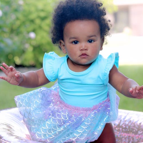 Sweet Wink Sparkling Mermaid Short Sleeve Tutu Bodysuit In Multicolor