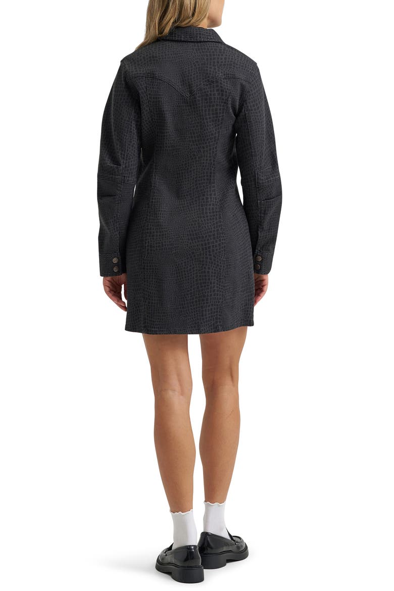 Croc Print Denim Shirtdress, Alternate, color, CROC PRINT