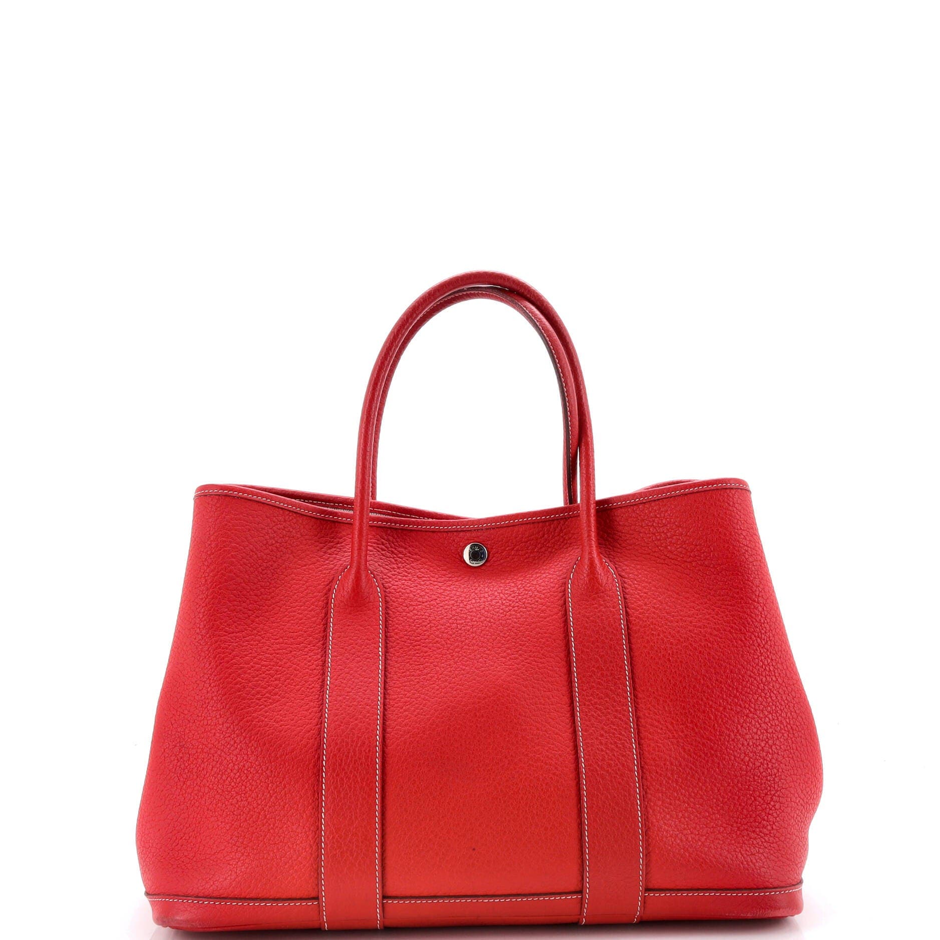 Pre-Owned Hermes Garden Party Tote Leather 36, Alternate, color, Rouge Casaque