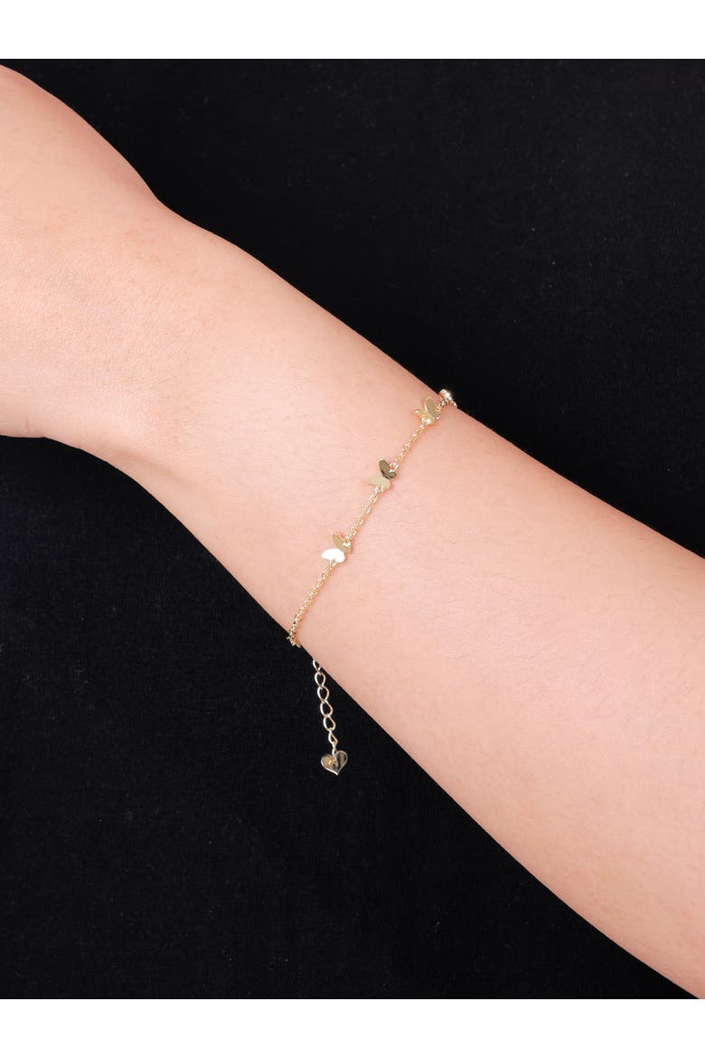 Butterfly Chain Bracelet in 14K Gold, 5mm, Alternate, color, Yellow Gold