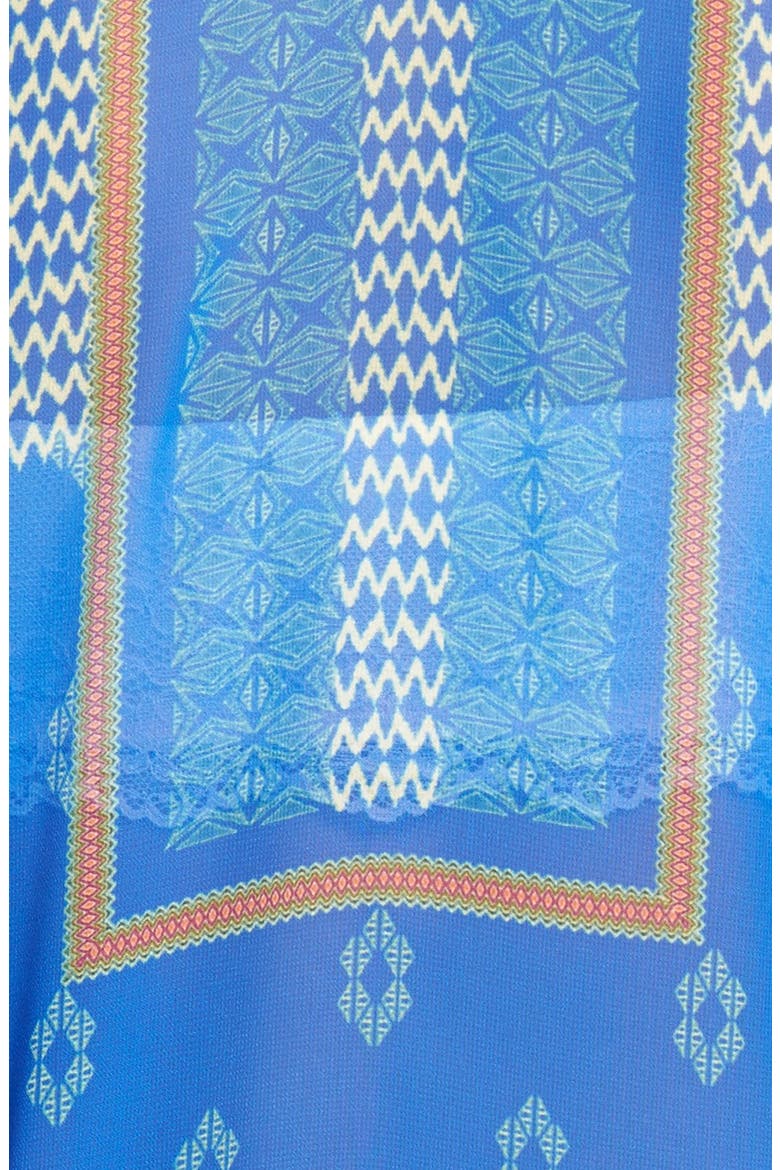 ASTR Tie Waist Caftan Dress, Alternate, color, TURQUOISE MULTI
