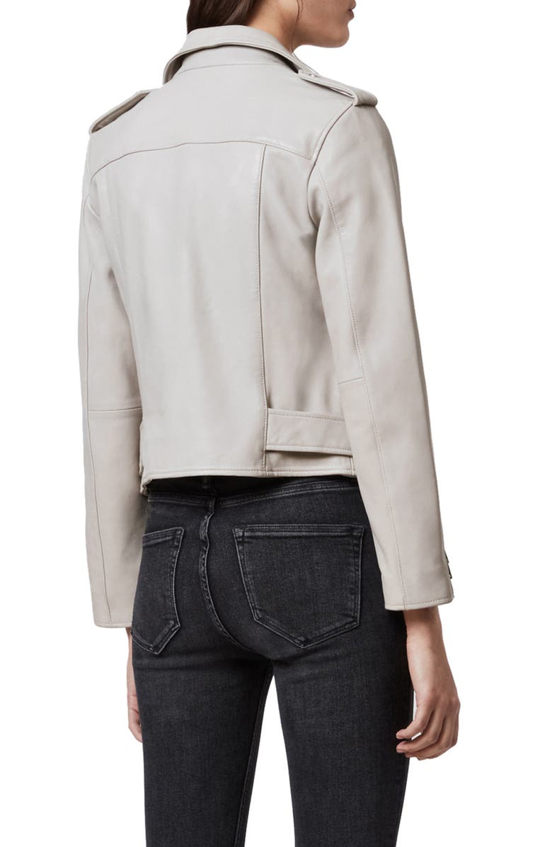 AllSaints Balfern Leather Biker Jacket, Alternate, color,