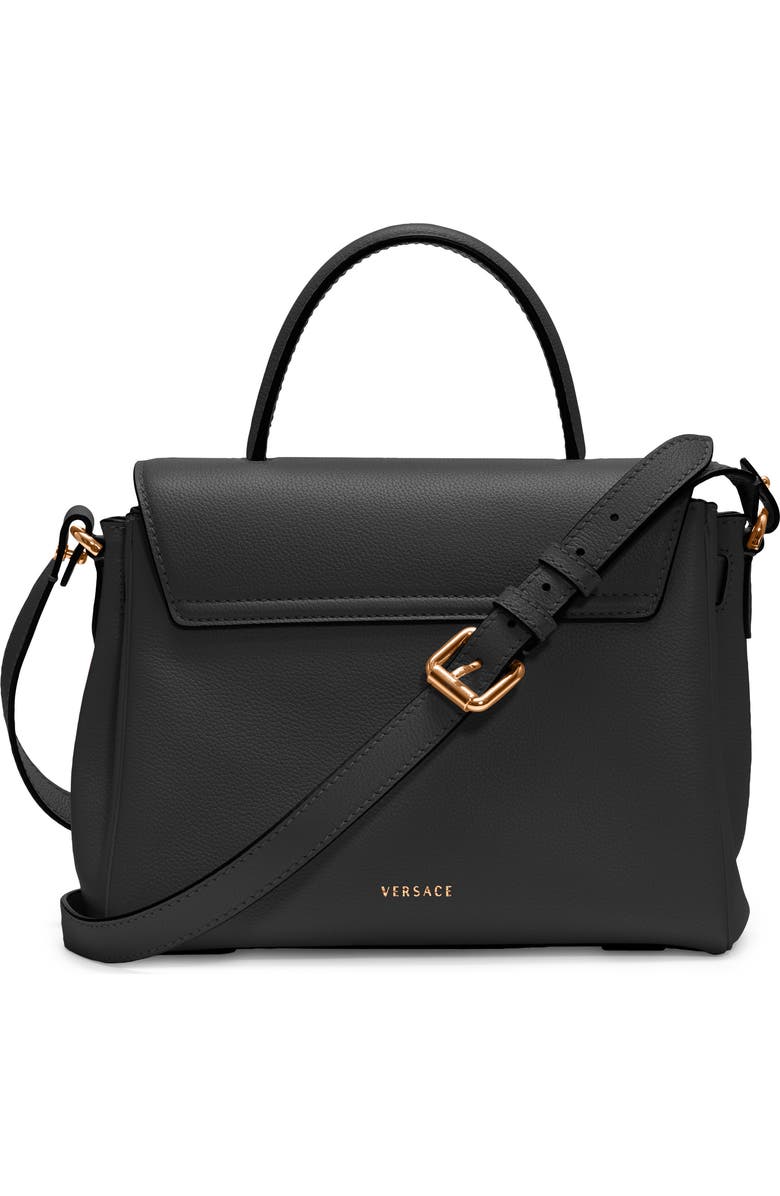 Versace La Medusa Medium Leather Top Handle Bag, Alternate, color,