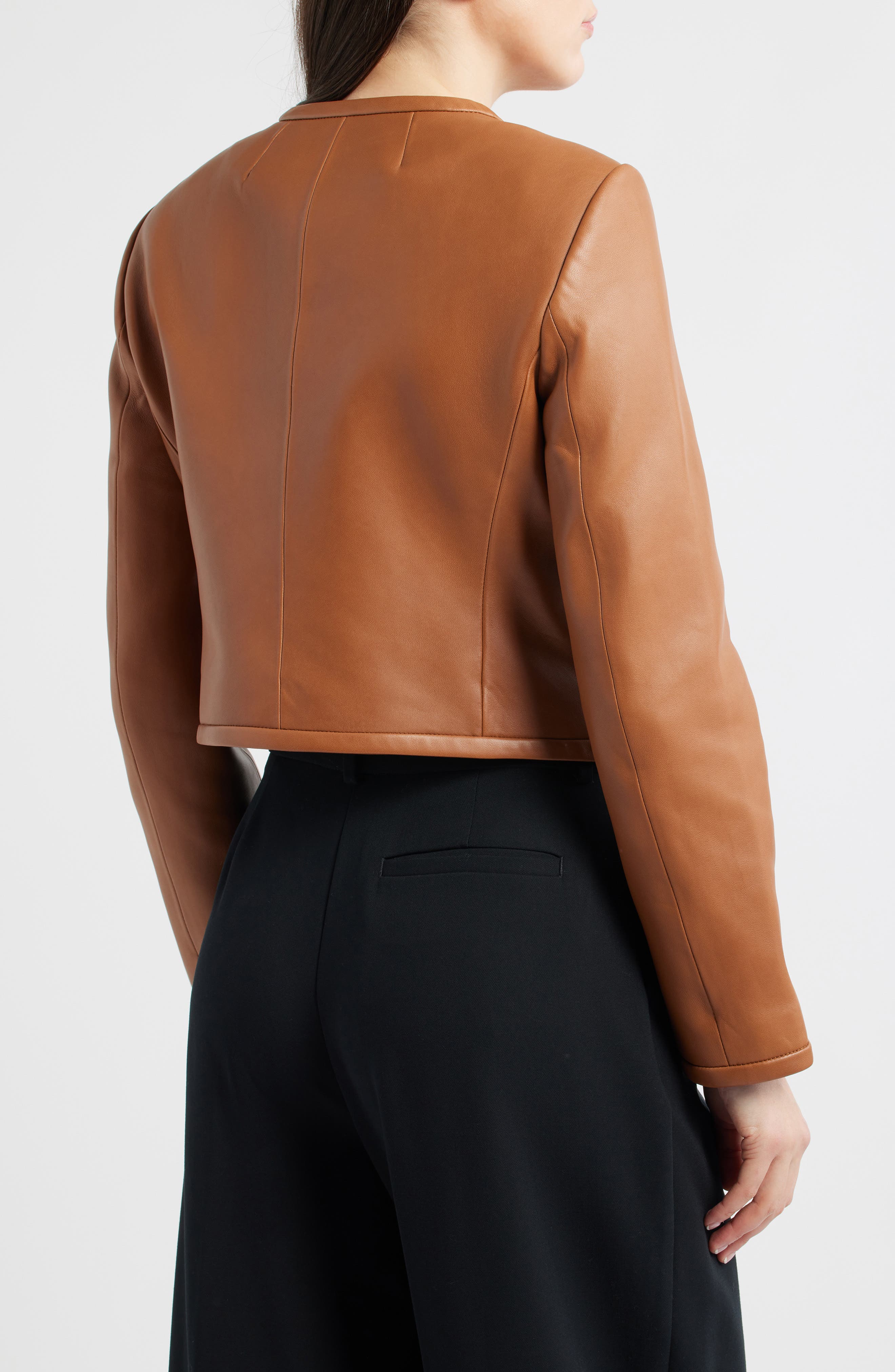 Crop Leather Jacket - image 2
