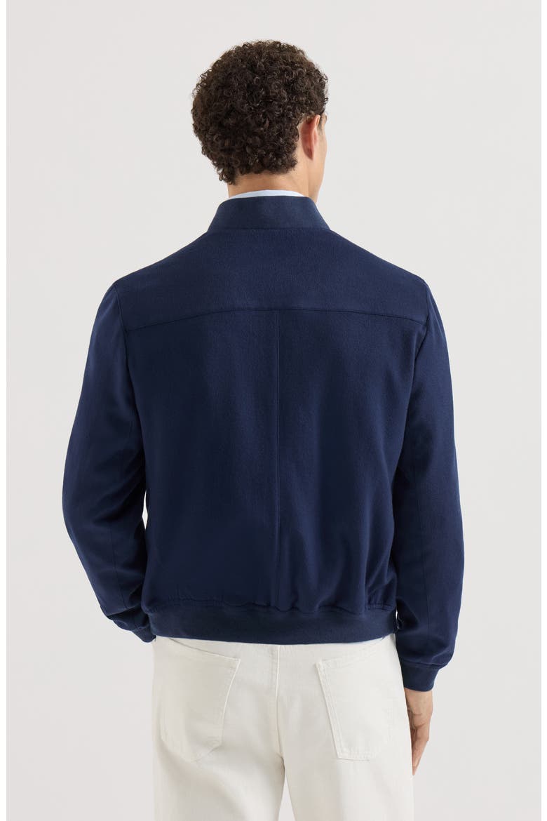 Lightweight cashmere flannel bomber jacket, Alternate, color, Blue