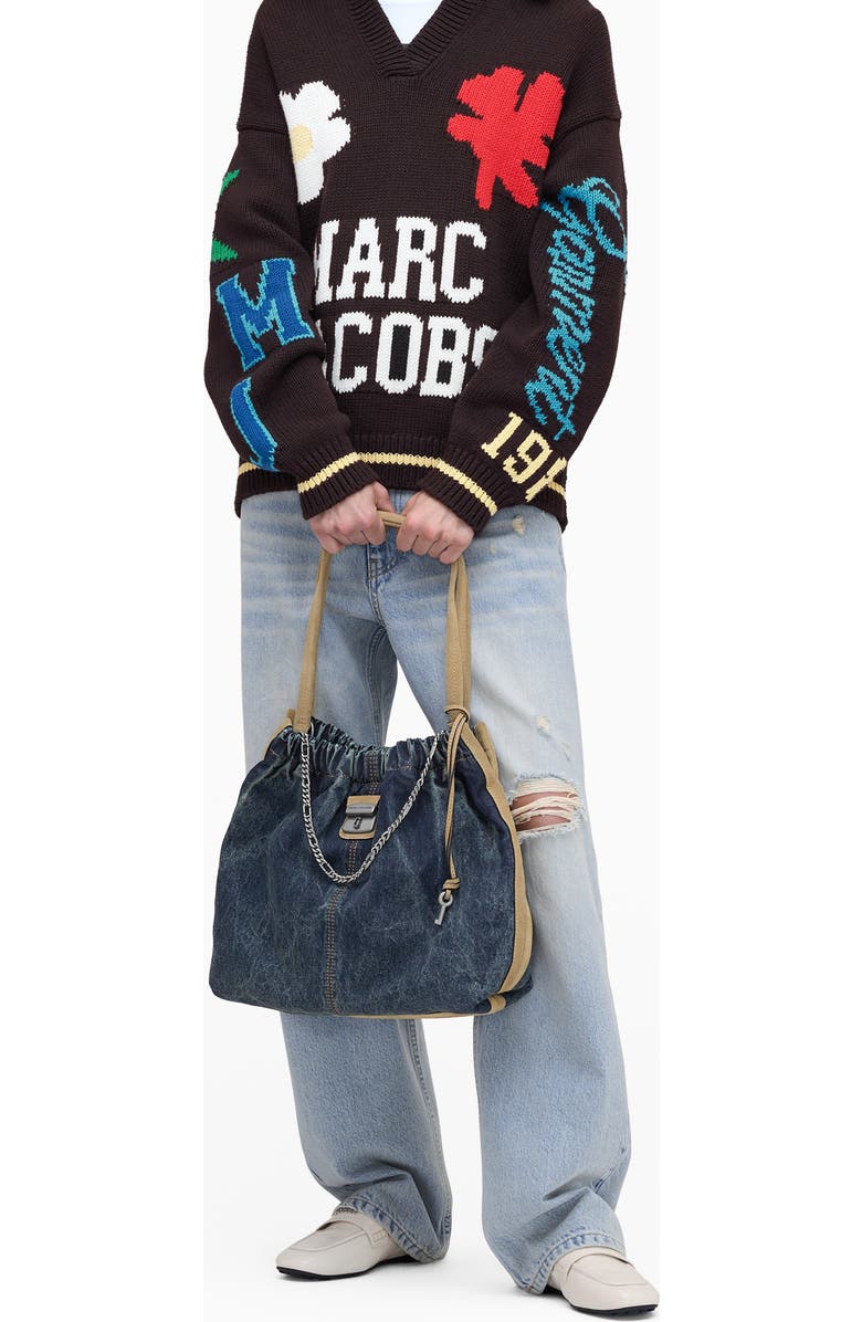 Marc Jacobs The Cristina Denim Tote, Alternate, color, Dark Wash Indigo