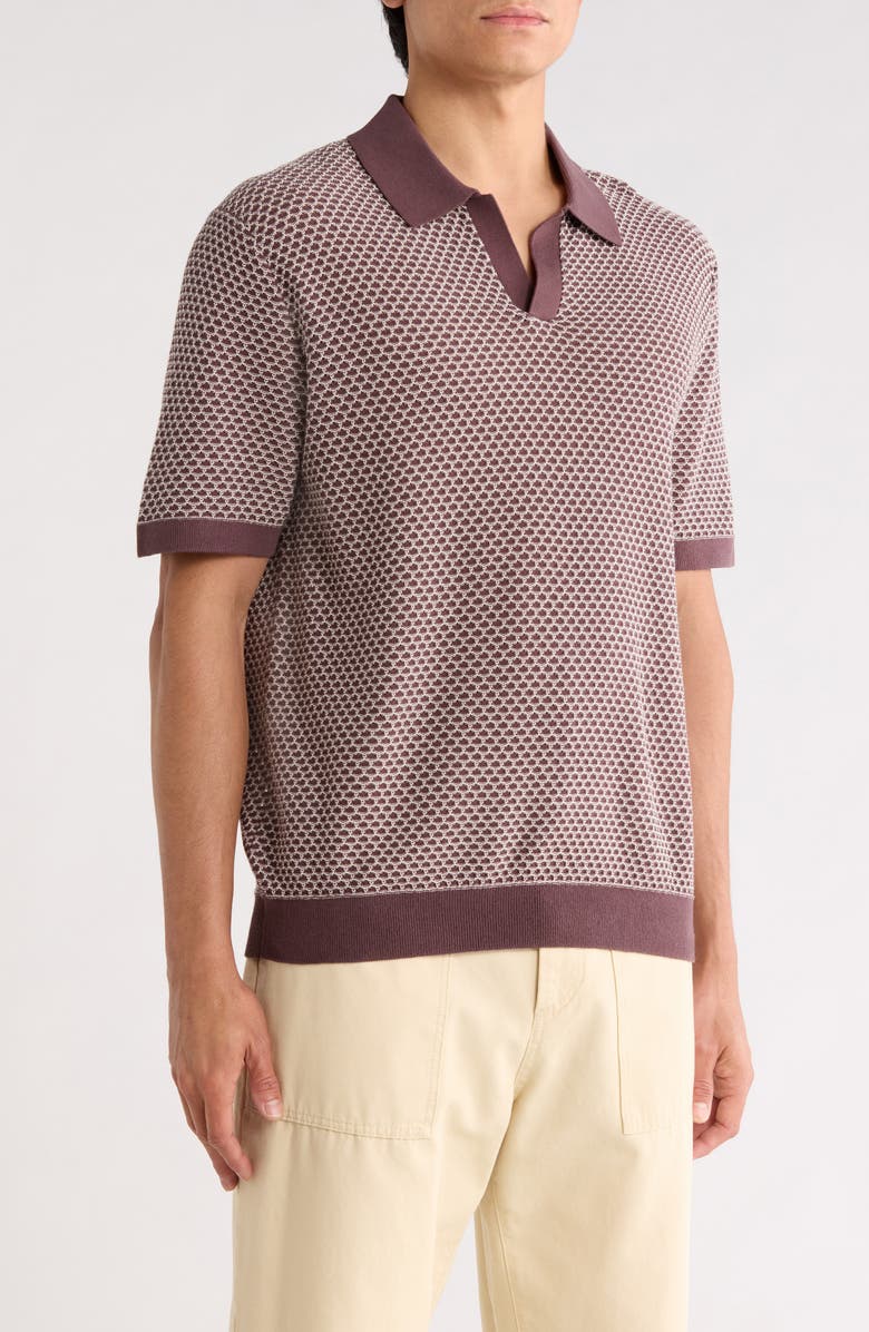 Madewell Johnny Collar Sweater Polo, Alternate, color, Rum Raisin